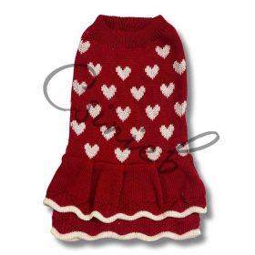 CiliCili kötött pulóver - PIROS SZÍVECSKE MINTÁS