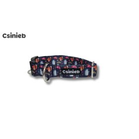 Klasszikus nyakörv - ESERNYŐS RÓKA-SÜNI -FEKETE ALAP