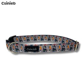 Klasszikus nyakörv - SZÜRKE KUTYUS MINTÁS