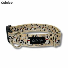 Klasszikus nyakörv - BÉZS DALMATA MINTÁS