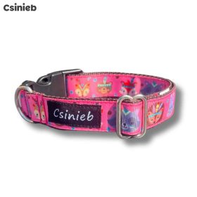 Klasszikus nyakörv - RÓZSASZÍN INDIÁN ÁLLATOK MINTÁS