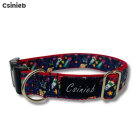 Klasszikus nyakörv - RAKÉTA MINTÁS PIROS