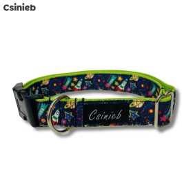 Klasszikus nyakörv - RAKÉTA MINTÁS ZÖLD