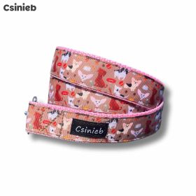 Fix bélelt póráz - BARNA KUTYUS MINTÁS