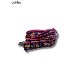 Fix bélelt póráz - KÉK RÓKA MINTÁS - PINK