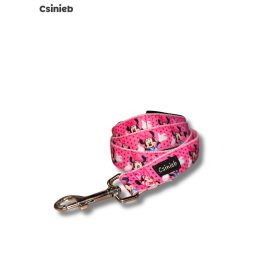 Fix bélelt póráz - RÓZSASZÍN PÖTTYÖS MINI MINTÁS