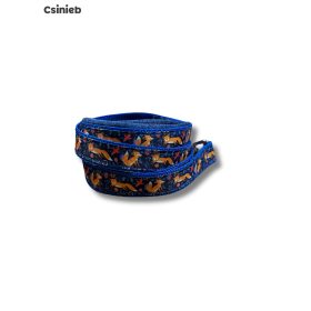 Fix bélelt póráz - KÉK RÓKA MINTÁS - KIRÁLYKÉK