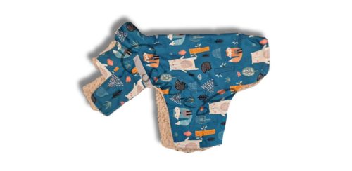 Csillag kabát  - SMARAGD MACI MINTÁS - BÉZS BUNDÁS