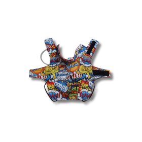   Csillag kabát  - SÁRGA KÉPREGÉNY MINTÁS - ROMBUSZ PUFI - FEKETE POLÁR