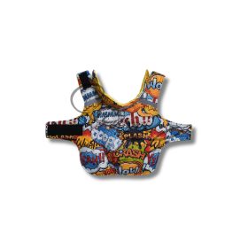   Csillag kabát  - SÁRGA KÉPREGÉNY MINTÁS - ROMBUSZ PUFI - NEON POLÁR