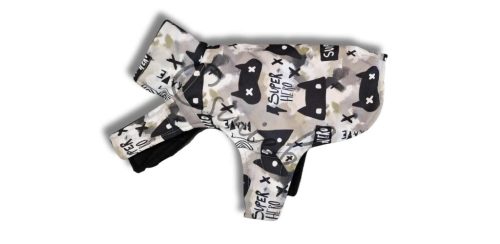 Csillag kabát  - SUPERHERO MINTÁS - PUFI - FEKETE POLÁR